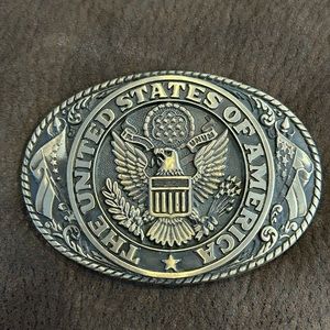 Tony Lama Exclusive State Series Brass Belt Buckle United States Of America